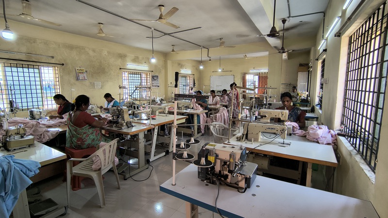 Production floor at Asha Garment Factory, Hyderabad