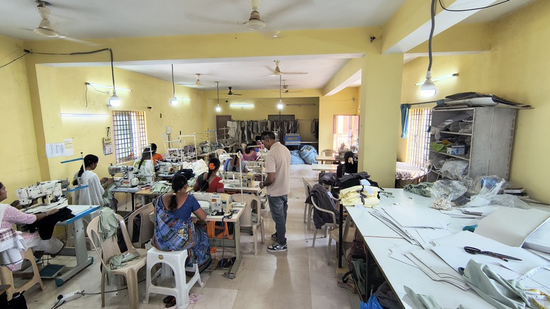 Sewing and finishing line at Asha Garment Factory