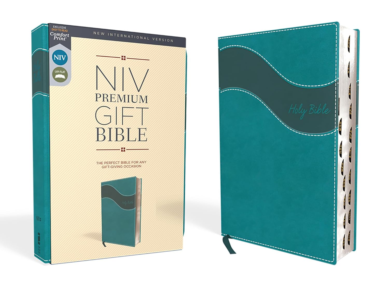 Niv, Premium Gift Bible, Leathersoft, Blue, Red Letter Edition, Indexed, Comfort Print,