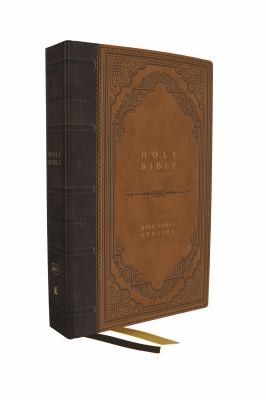 KJV Bible, Giant Print Thinline Bible, Vintage Series, Leathersoft, Brown, Red Letter, Thumb Indexed, Comfort Print : King James Version